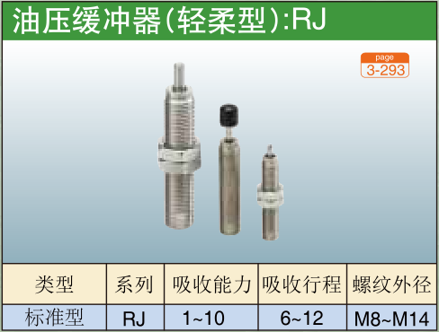 油压缓冲器(轻柔型):RJ