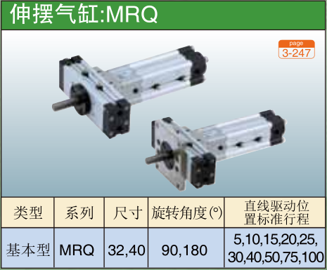 伸摆气缸:MRQ