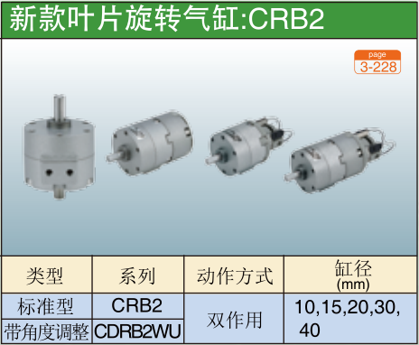 新款叶片旋转气缸:CRB2