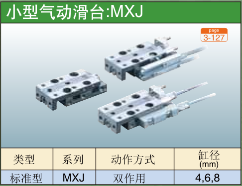 小型气动滑台:MXJ